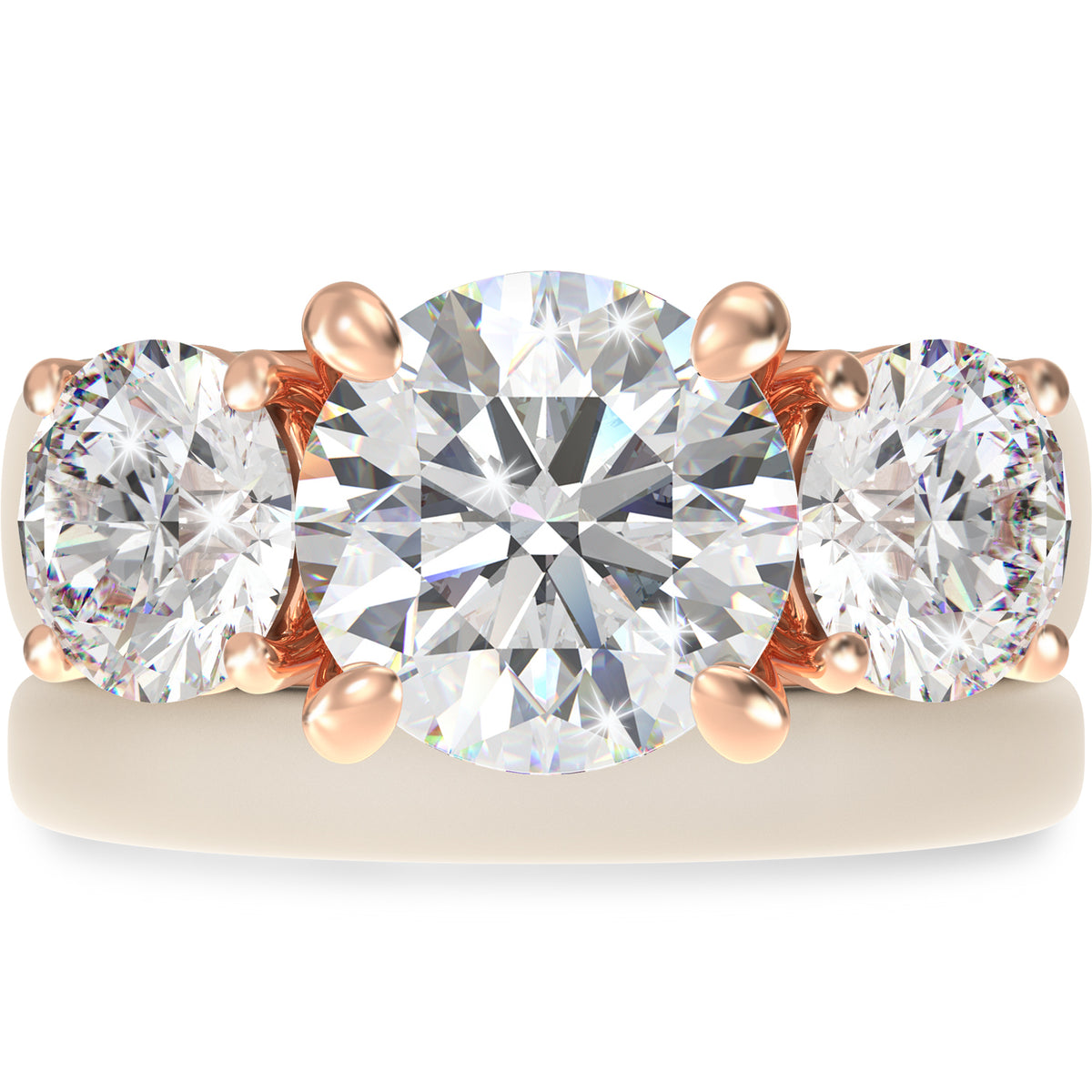 Rinfit Silicone Rings Set for Women, Stackable 2-Ring Set, Three Round CZ Stones + Thin Band - Patented Design