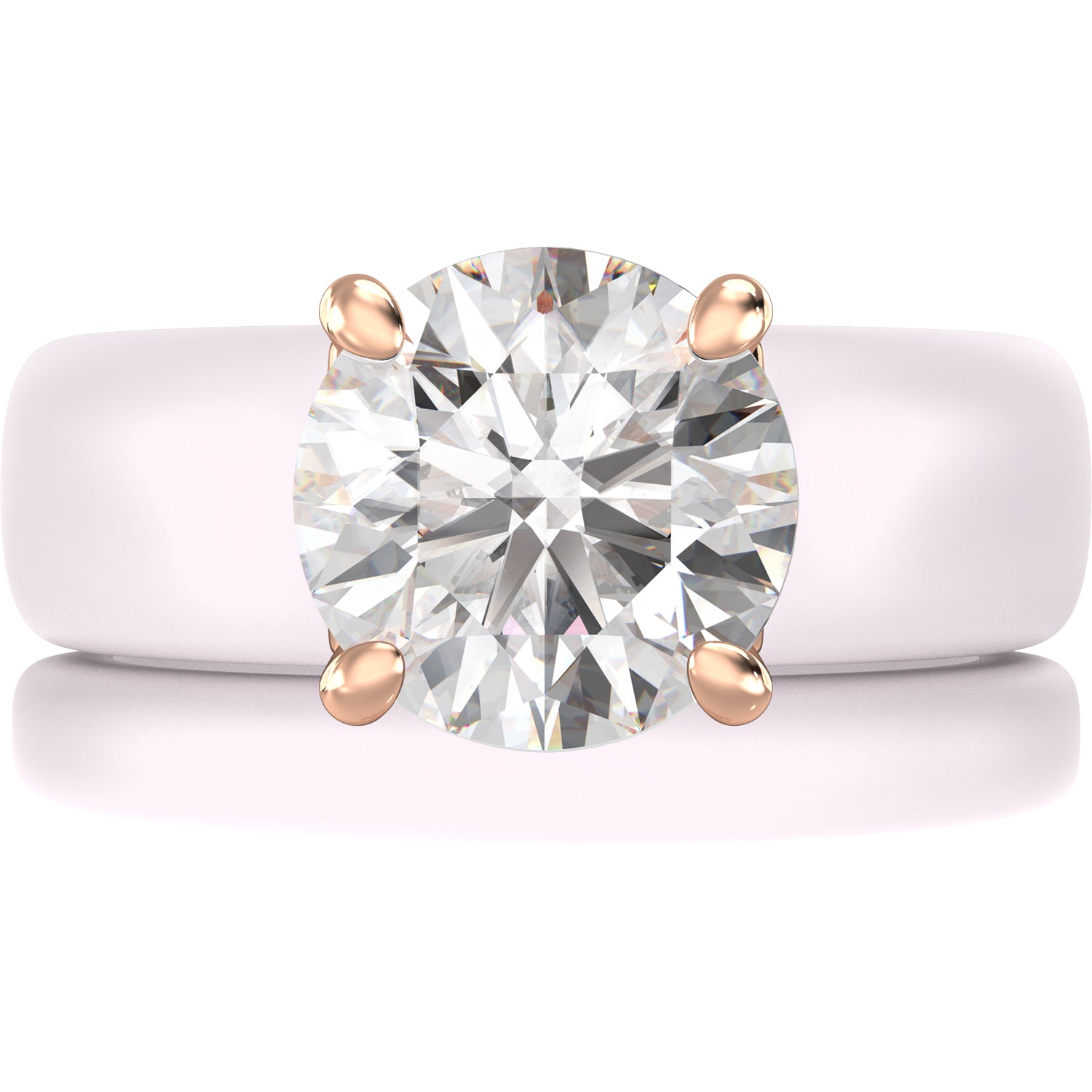 Round Cut CZ Silicone Ring Set for Women, Stackable 2-Ring Set, 7 mm Round Cut CZ | Patented Design - GlowStone Collection