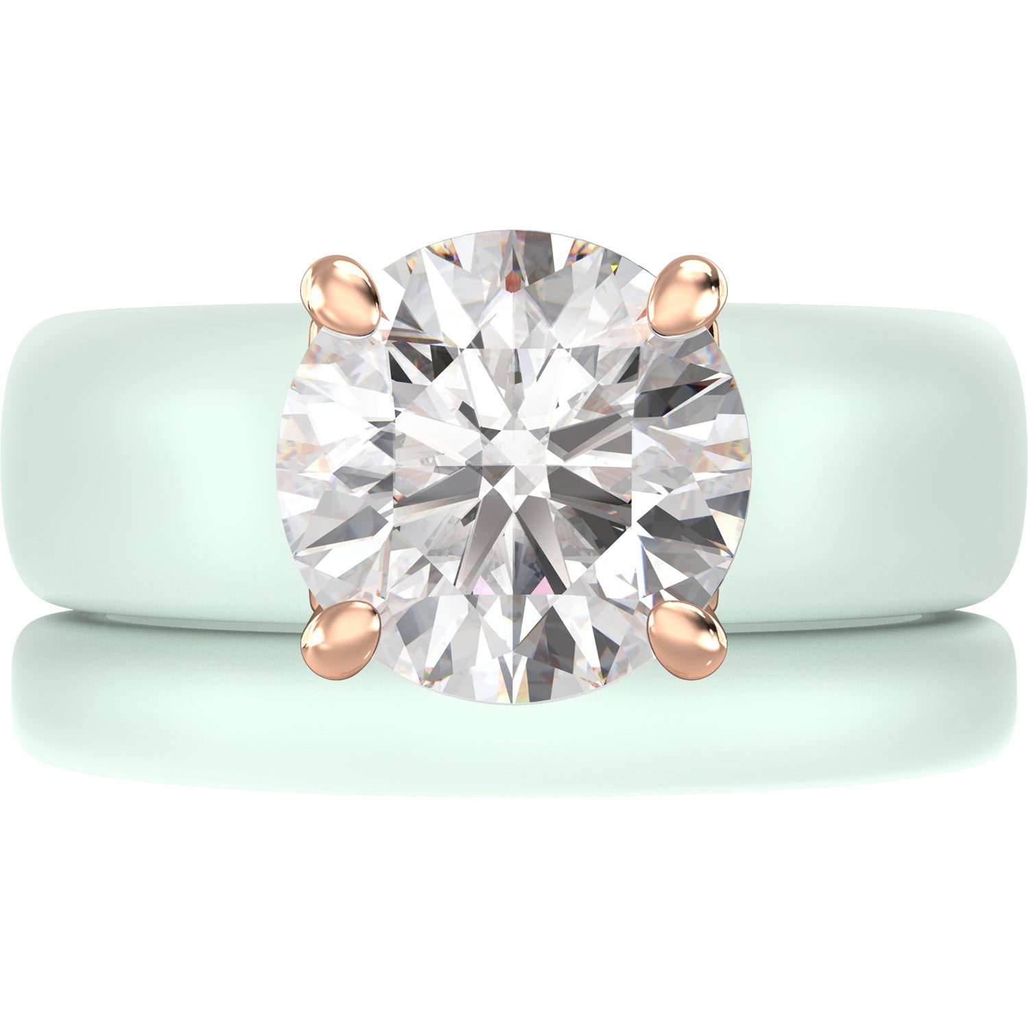 Round Cut CZ Silicone Ring Set for Women, Stackable 2-Ring Set, 7 mm Round Cut CZ | Patented Design - GlowStone Collection