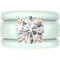 Round Cut Silicone Ring Set for Women, 2 Thin Stackable Rings - 7 mm Round Cut CZ | Patented Design - GlowStone Collection