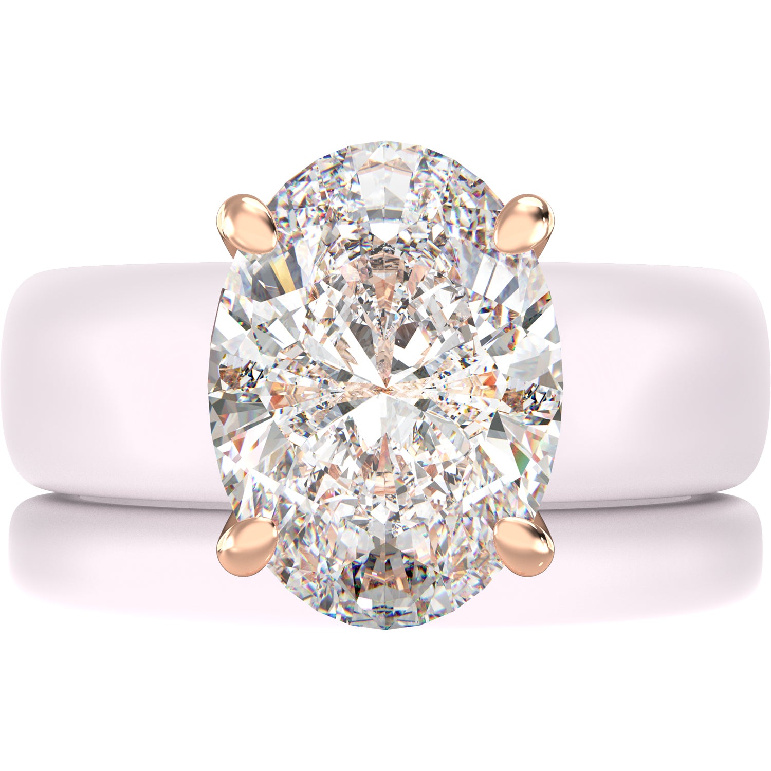 Oval Cut CZ Silicone Ring Set for Women, Stackable 2-Ring Set, 11×8 mm Oval Cut CZ | Patented Design - GlowStone Collection