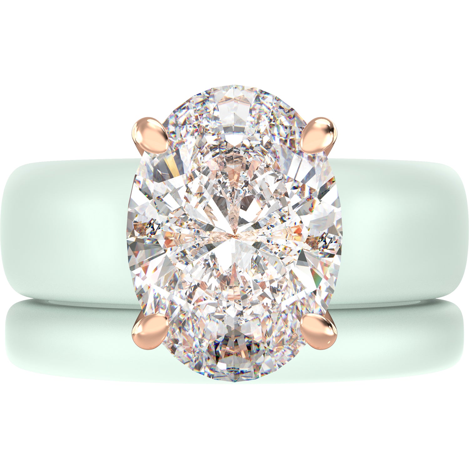 Oval Cut CZ Silicone Ring Set for Women, Stackable 2-Ring Set, 11×8 mm Oval Cut CZ | Patented Design - GlowStone Collection