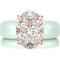 Oval Cut CZ Silicone Ring Set for Women, Stackable 2-Ring Set, 11×8 mm Oval Cut CZ | Patented Design - GlowStone Collection