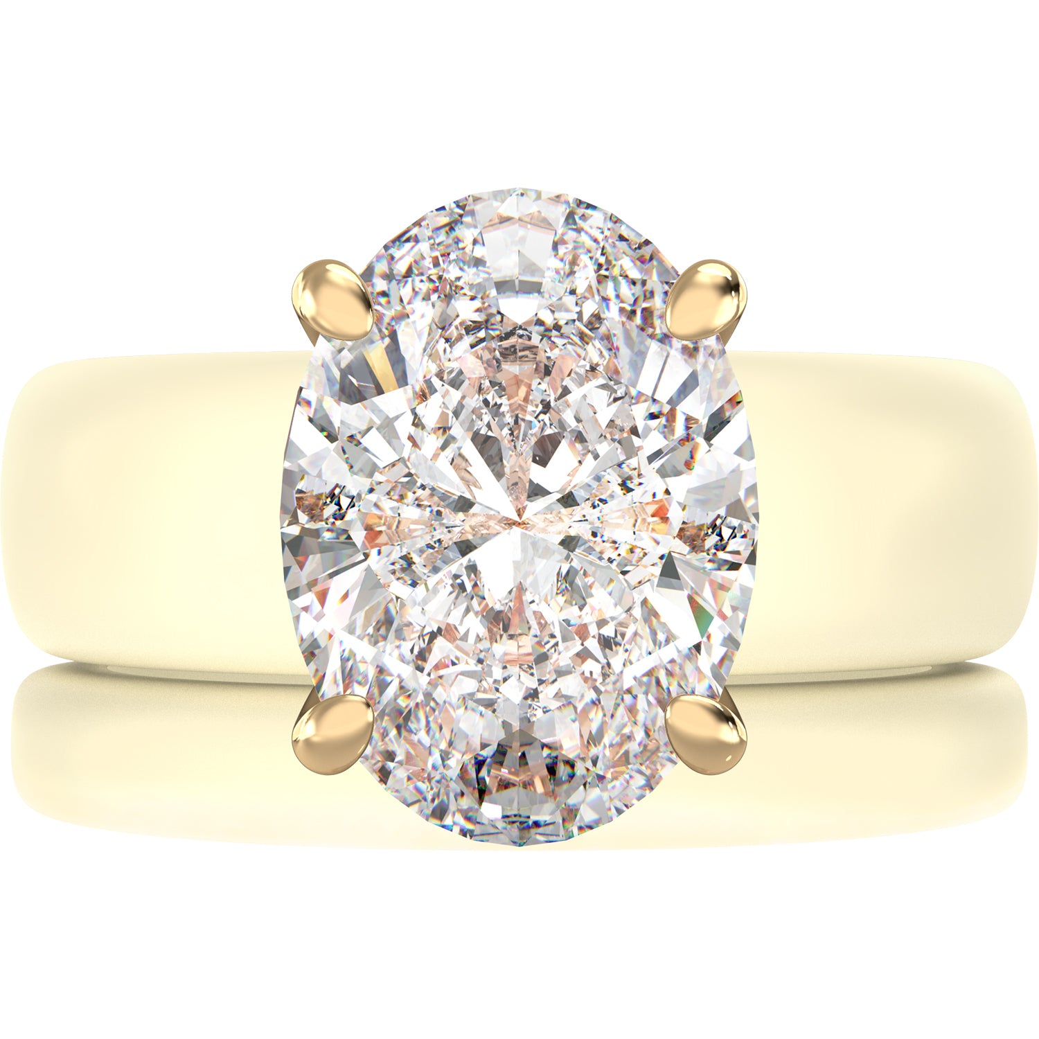 Oval Cut CZ Silicone Ring Set for Women, Stackable 2-Ring Set, 11×8 mm Oval Cut CZ | Patented Design - GlowStone Collection