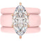 Marquise Cut CZ Silicone Ring Set for Women, 2 Thin Stackable Rings - 14×7 mm Marquise Cut CZ | Patent-Pending Design - GlowStone Collection
