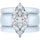 Marquise Cut CZ Silicone Ring Set for Women, 2 Thin Stackable Rings - 14×7 mm Marquise Cut CZ | Patent-Pending Design - GlowStone Collection