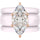 Marquise Cut CZ Silicone Ring Set for Women, 2 Thin Stackable Rings - 14×7 mm Marquise Cut CZ | Patent-Pending Design - GlowStone Collection