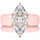Marquise Cut Silicone Ring Set for Women, Stackable 2-Ring Set, 14×7 mm Marquise Cut CZ | Patent-Pending Design - GlowStone Collection