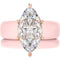 Marquise Cut Silicone Ring Set for Women, Stackable 2-Ring Set, 14×7 mm Marquise Cut CZ | Patent-Pending Design - GlowStone Collection