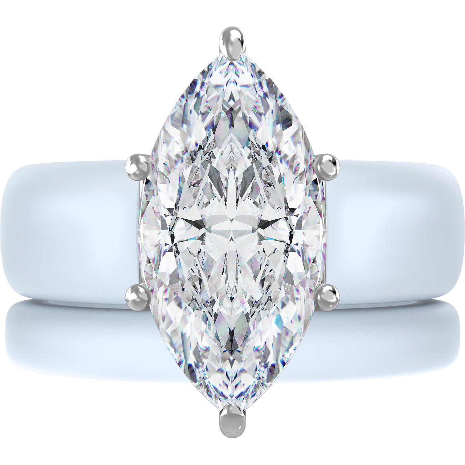 Marquise Cut Silicone Ring Set for Women, Stackable 2-Ring Set, 14×7 mm Marquise Cut CZ | Patent-Pending Design - GlowStone Collection