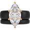 Marquise Cut Silicone Ring Set for Women, Stackable 2-Ring Set, 14×7 mm Marquise Cut CZ | Patent-Pending Design - GlowStone Collection