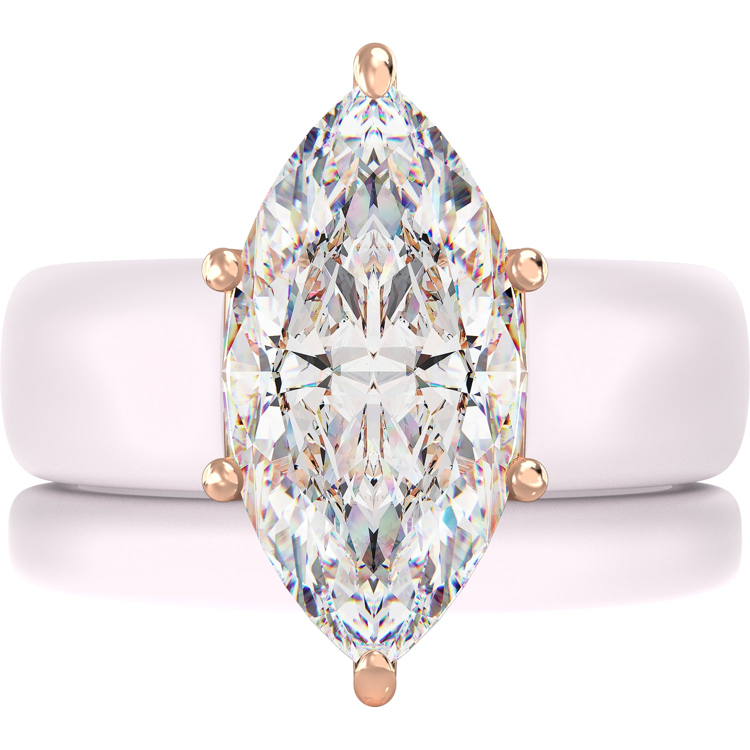 Marquise Cut Silicone Ring Set for Women, Stackable 2-Ring Set, 14×7 mm Marquise Cut CZ | Patent-Pending Design - GlowStone Collection