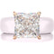 Princess Cut CZ Silicone Ring Set for Women, Stackable 2-Ring Set, 8×8 mm Princess Cut CZ | Patented Design - GlowStone Collection