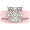 Princess Cut CZ Silicone Ring Set for Women, Stackable 2-Ring Set, 8×8 mm Princess Cut CZ | Patented Design - GlowStone Collection