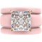 Princess Cut CZ Silicone Ring Set for Women, 2 Thin Stackable Rings – 8 ×8 mm Princess Cut CZ | Patented Design - GlowStone Collection