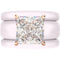 Princess Cut CZ Silicone Ring Set for Women, 2 Thin Stackable Rings – 8 ×8 mm Princess Cut CZ | Patented Design - GlowStone Collection