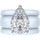 Pear Cut CZ Silicone Ring Set for Women, 2 Thin Stackable Rings, 8×12 mm Pear Cut CZ, Patent-Pending Design - GlowStone Collection