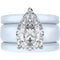 Pear Cut CZ Silicone Ring Set for Women, 2 Thin Stackable Rings, 8×12 mm Pear Cut CZ, Patent-Pending Design - GlowStone Collection