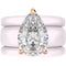 Pear Cut CZ Silicone Ring Set for Women, 2 Thin Stackable Rings, 8×12 mm Pear Cut CZ, Patent-Pending Design - GlowStone Collection