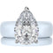 Pear Cut CZ Silicone Ring Set for Women, Stackable 2-Ring Set, 8×12 mm Pear Cut CZ, Patent-Pending Design - GlowStone Collection