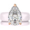 Pear Cut CZ Silicone Ring Set for Women, Stackable 2-Ring Set, 8×12 mm Pear Cut CZ, Patent-Pending Design - GlowStone Collection