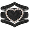 Stackable 3-Piece Ring Set - Women's Heart Metal Frame & CZ Stones Collection