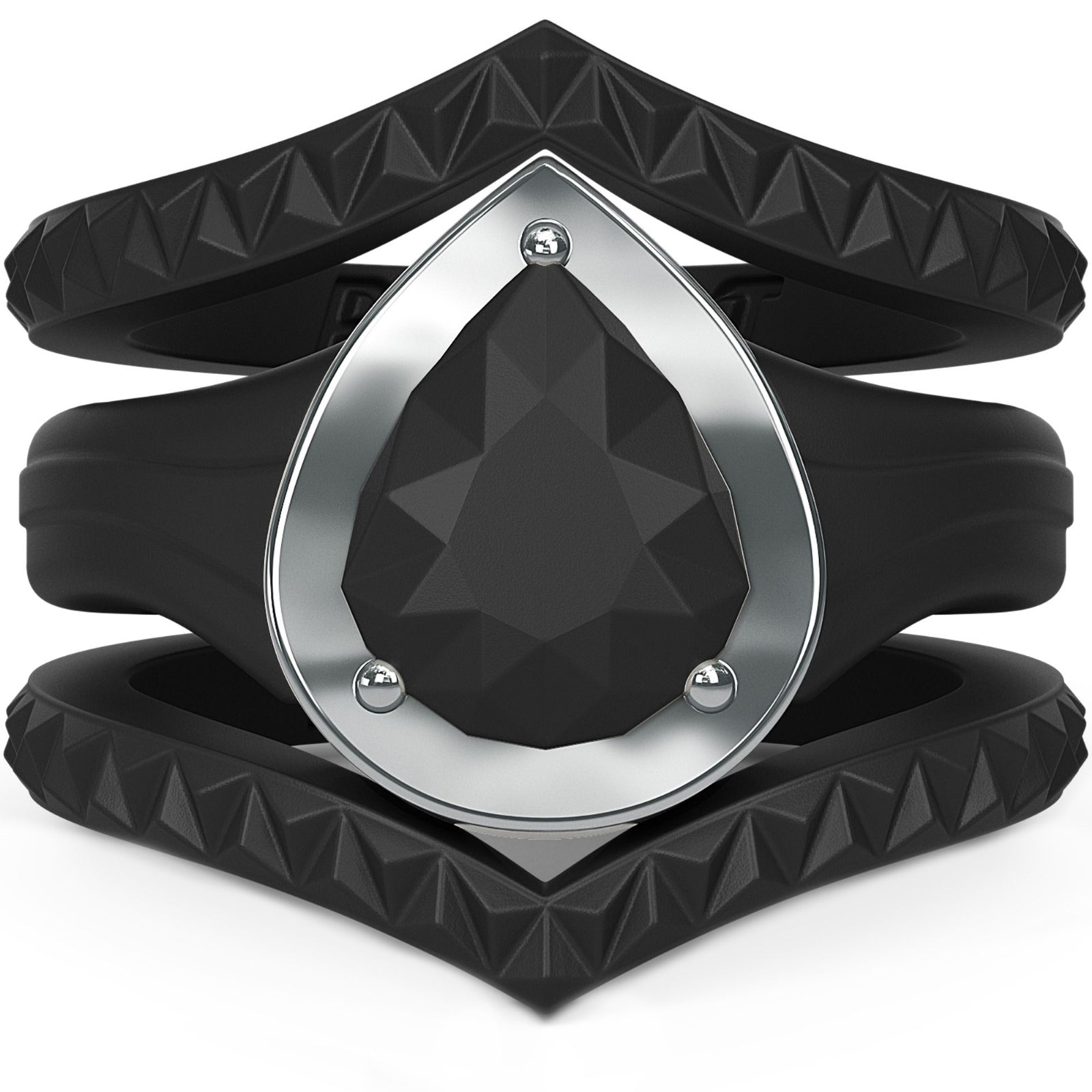 Rinfit Silicone Rings for Women - Metal-Framed with 2 Stackable Rings - Silicone Diamond Rings Wedding Bands Women