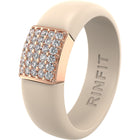 Women's Silicone Ring with Metal and CZ Stones