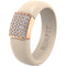 Women's Silicone Ring with Metal and CZ Stones
