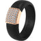 Women's Silicone Ring with Metal and CZ Stones