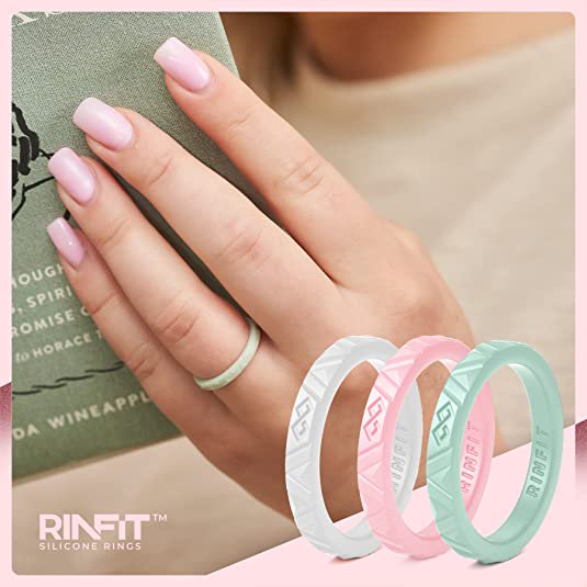 GIFT RING Women's Infinity Silicone Stackable Rings. Stylish Design, Comfortable & Durable Wedding Band