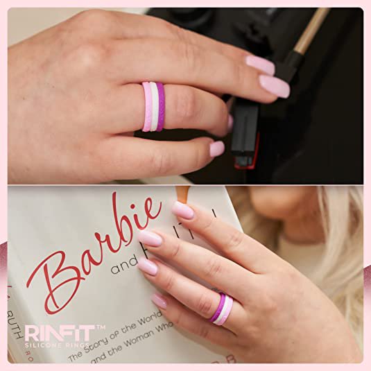 Women's Infinity Silicone Stackable Rings. Stylish Design, Comfortable & Durable Wedding Band
