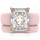 Emerald Cut CZ Silicone Ring Set for Women, Stackable 2-Ring Set, 10x8 mm CZ Stone, Thin Band, Patented Design, GlowStone Collection