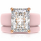 Emerald Cut CZ Silicone Ring Set for Women, Stackable 2-Ring Set, 10x8 mm CZ Stone, Thin Band, Patented Design, GlowStone Collection