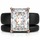Emerald Cut CZ Silicone Ring Set for Women, Stackable 2-Ring Set, 10x8 mm CZ Stone, Thin Band, Patented Design, GlowStone Collection