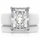 Emerald Cut CZ Silicone Ring Set for Women, Stackable 2-Ring Set, 10x8 mm CZ Stone, Thin Band, Patented Design, GlowStone Collection