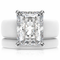 Emerald Cut CZ Silicone Ring Set for Women, Stackable 2-Ring Set, 10x8 mm CZ Stone, Thin Band, Patented Design, GlowStone Collection