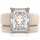 Emerald Cut CZ Silicone Ring Set for Women, Stackable 2-Ring Set, 10x8 mm CZ Stone, Thin Band, Patented Design, GlowStone Collection