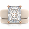 Emerald Cut CZ Silicone Ring Set for Women, Stackable 2-Ring Set, 10x8 mm CZ Stone, Thin Band, Patented Design, GlowStone Collection