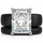 Emerald Cut CZ Silicone Ring Set for Women, Stackable 2-Ring Set, 10x8 mm CZ Stone, Thin Band, Patented Design, GlowStone Collection