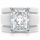Emerald Cut CZ Silicone Ring Set for Women, 2 Thin Stackable Rings, 10x8 mm CZ Stone, Patented Design, GlowStone Collection