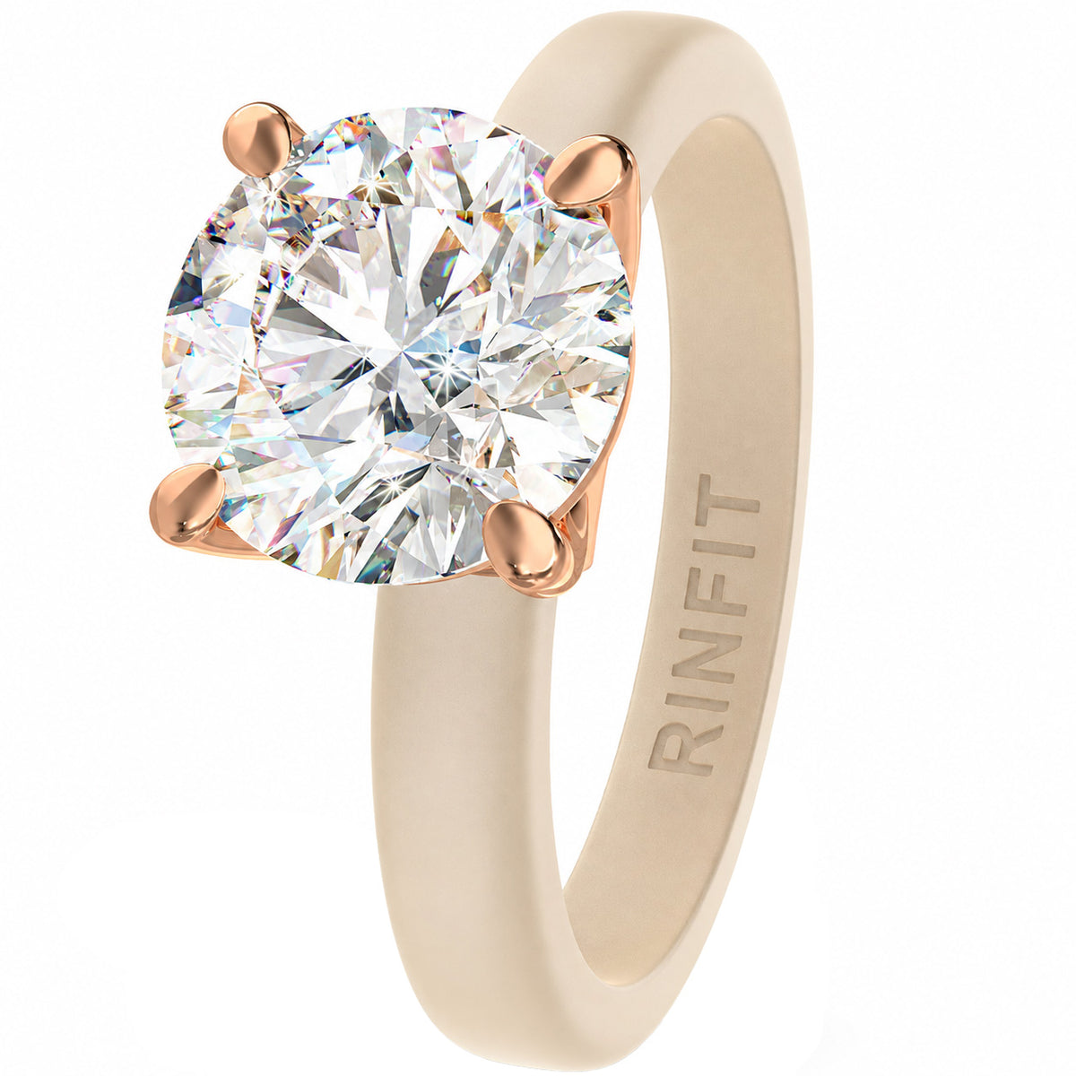 Rinfit Thin Silicone Ring with Round cut CZ | Patented Design