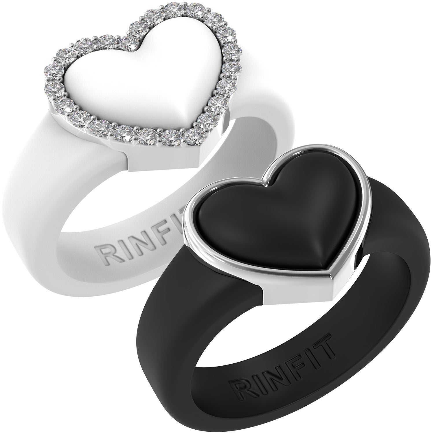 Rinfit Silicone Rings – Heart Collection- 2 Rings Set | U.S. Patent Pending Design