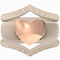 Stackable 3-Piece Ring Set - Silicone & Metal Heart