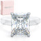 Rinfit Frosted Clear Thin Silicone Ring with Emerald cut CZ | Patented Design