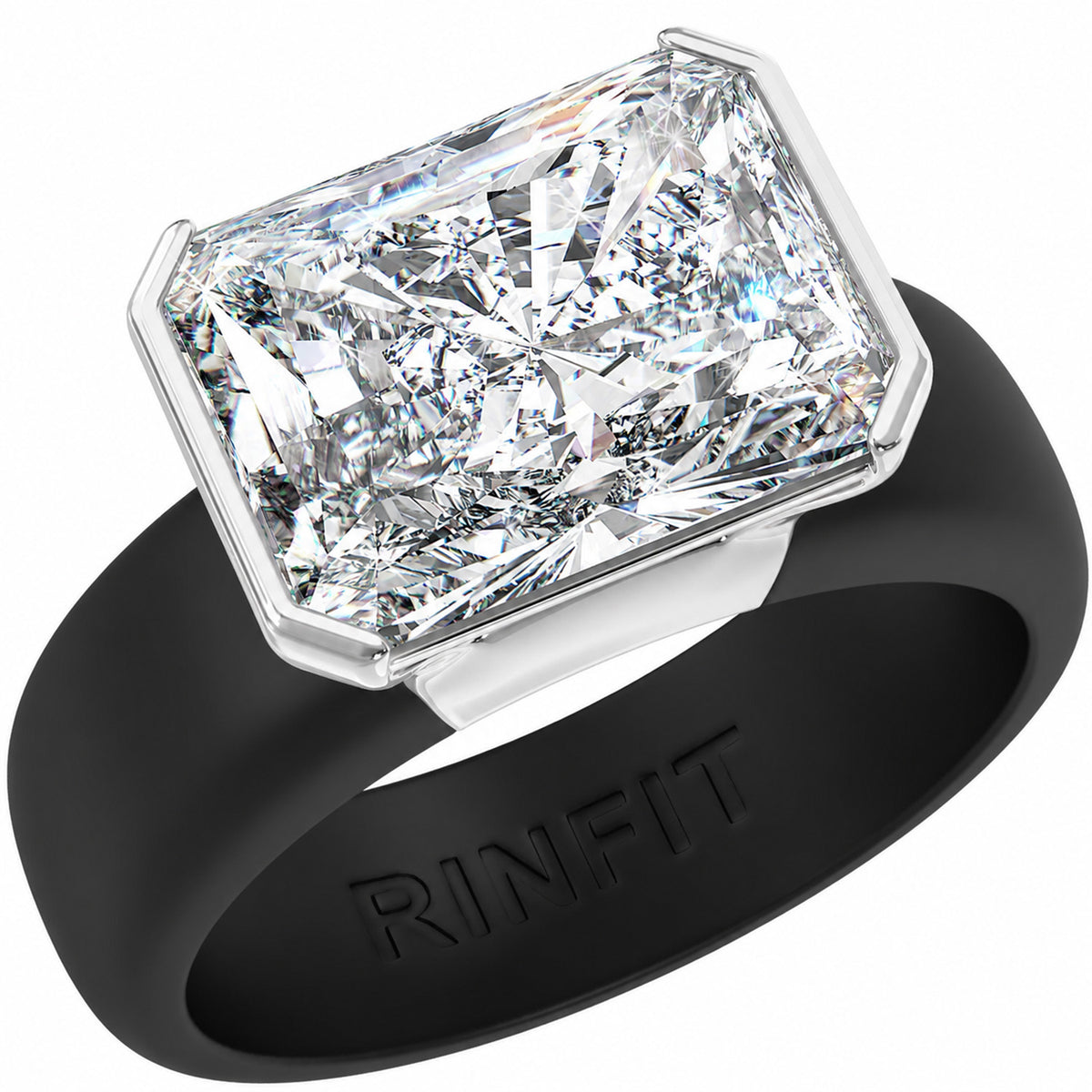 Rinfit Silicone Ring with CZ Stone, East-West Radiant Cut