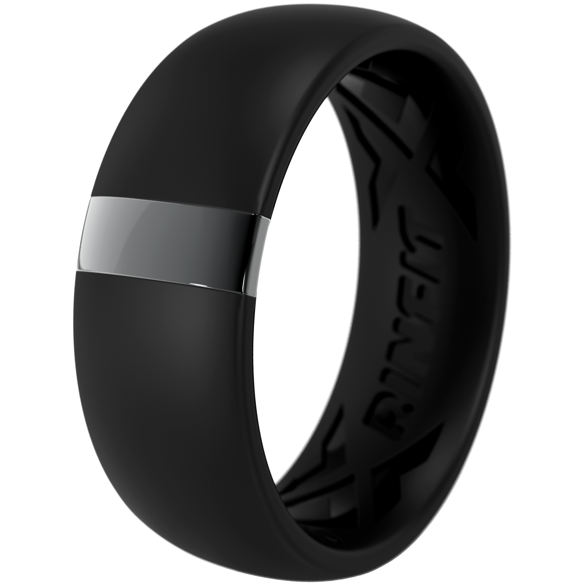 Silicone Wedding Ring with Stainless Steel Strip - MetalBar Collection