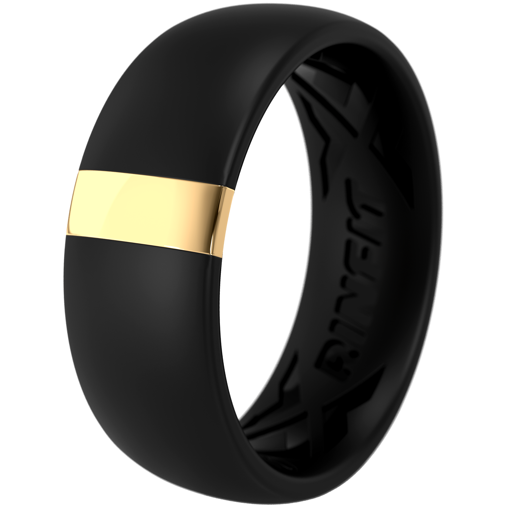 Silicone Wedding Ring with Stainless Steel Strip - MetalBar Collection