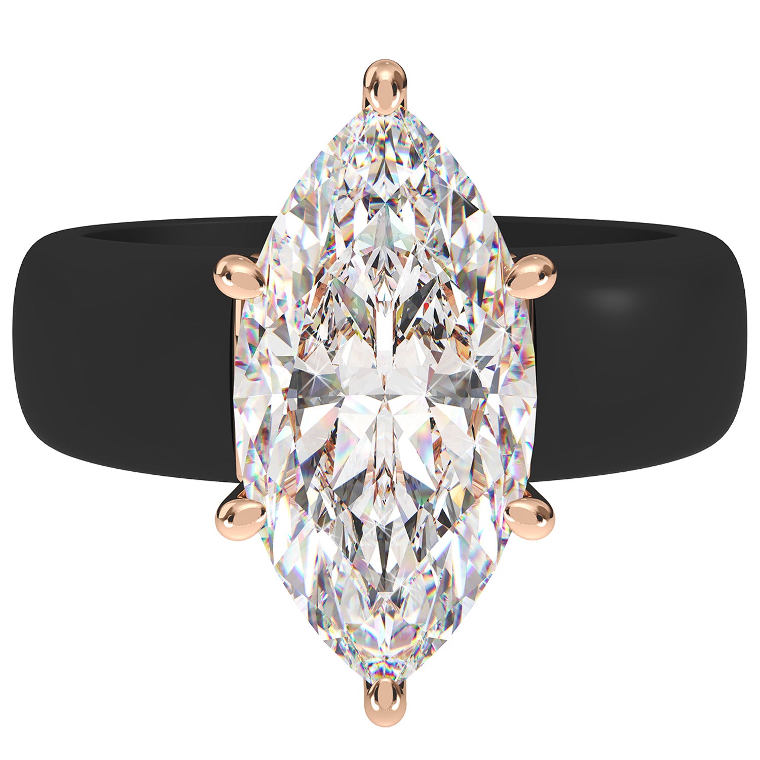 Silicone Ring – 14×7 mm Marquise Cut CZ | Patent-Pending Design - GlowStone Collection