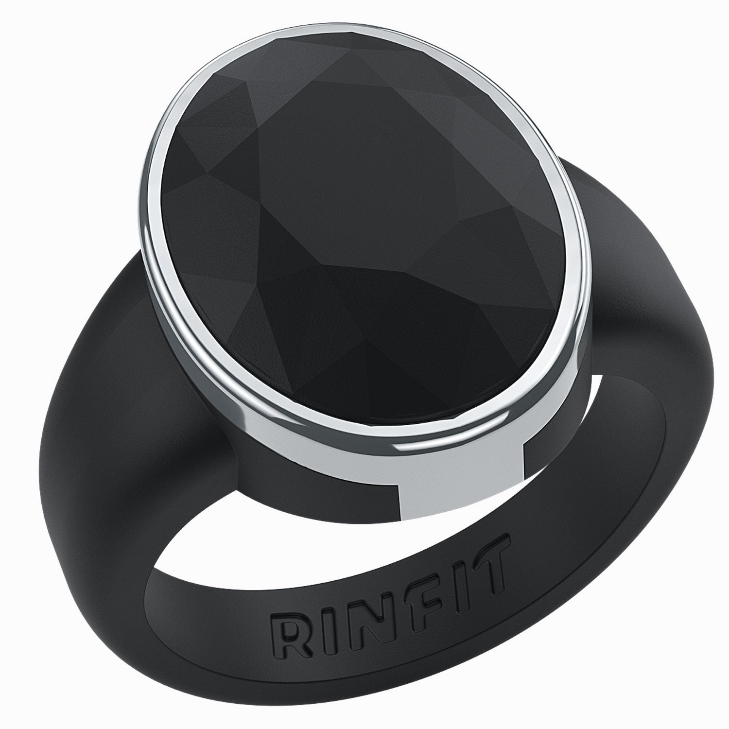 Oversized Oval Collection - Silicone Rings with Metal Frame